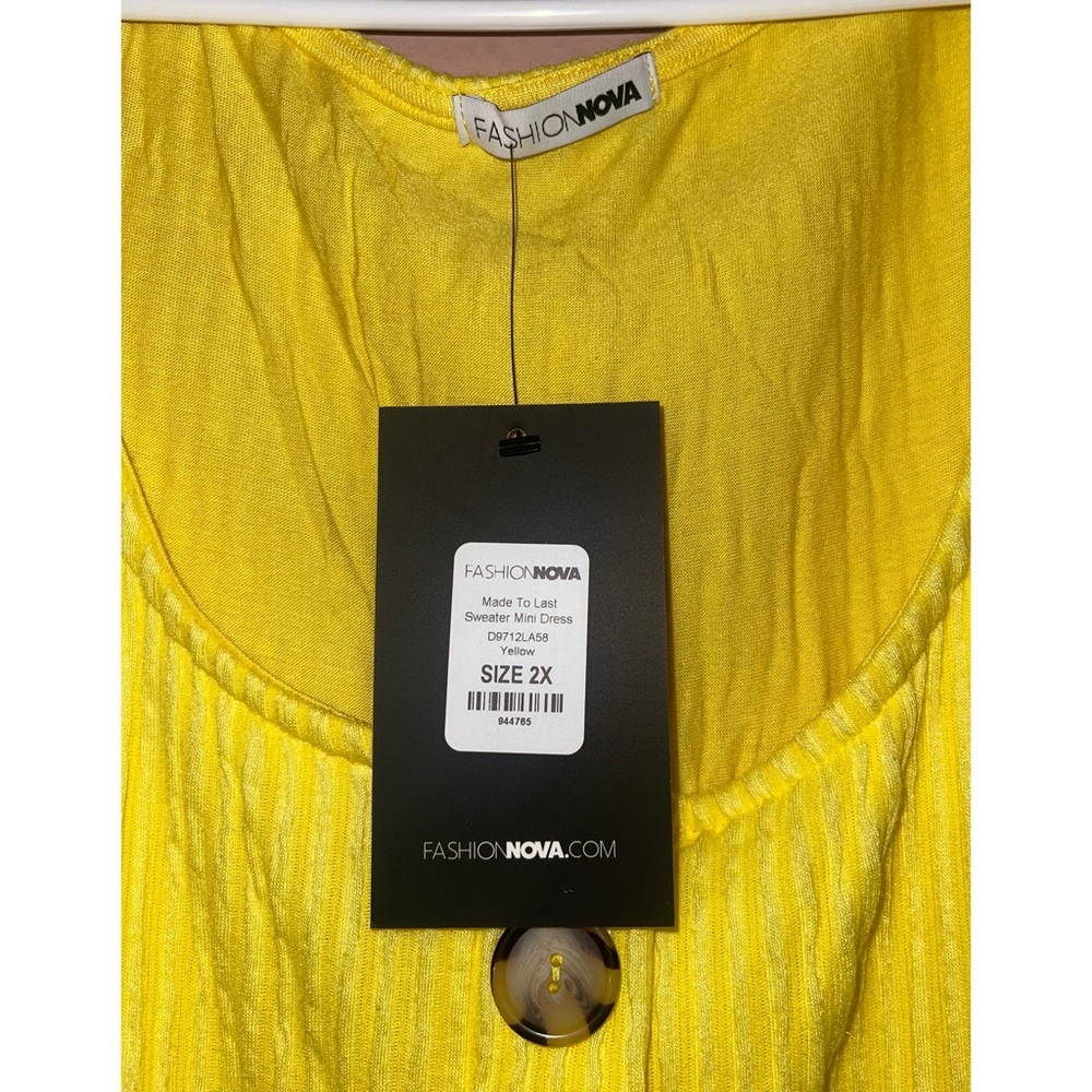 Yellow Ribbed Dress - Picture 5 of 5